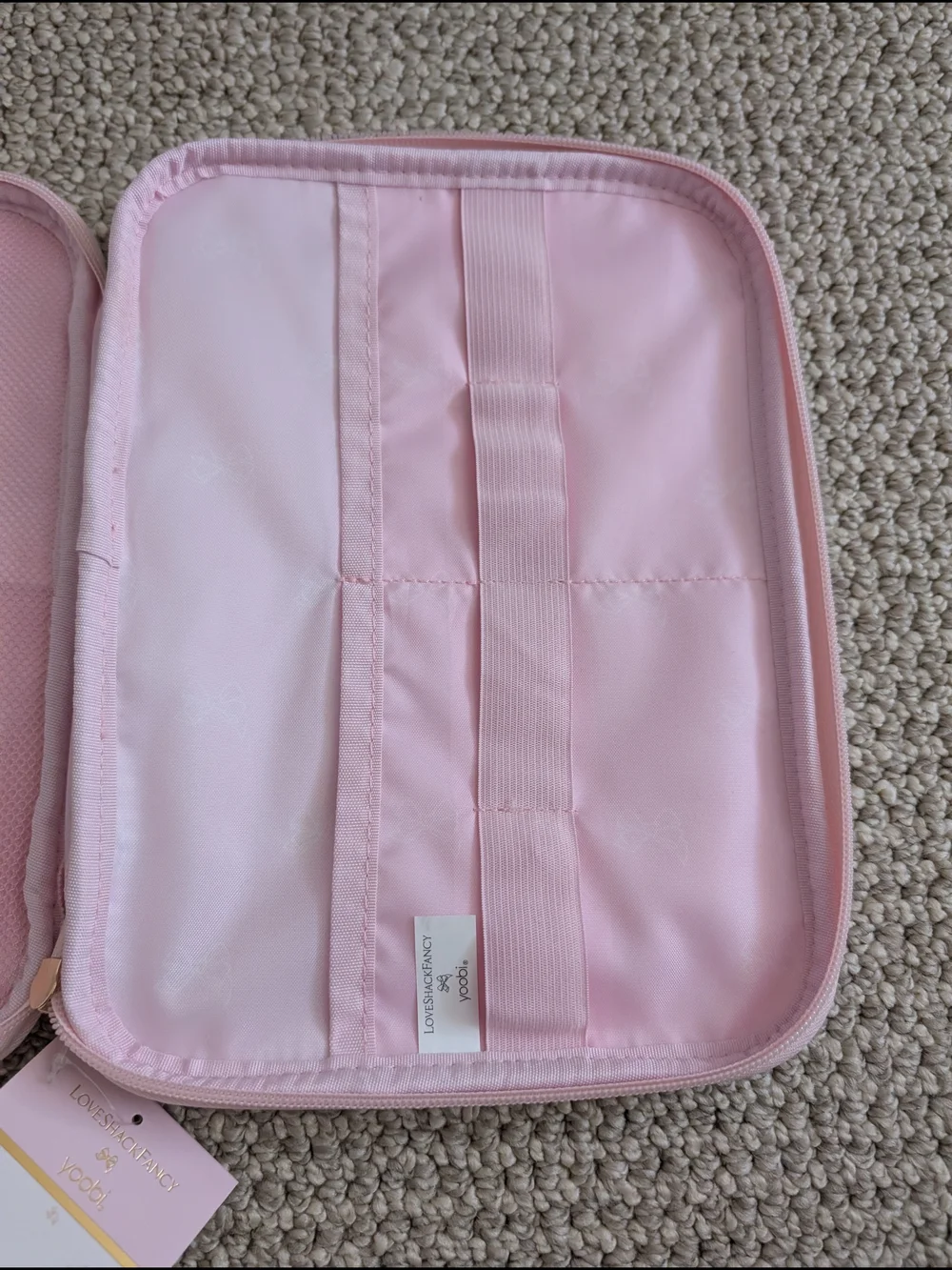 LoveShackFancy X Yoobi Pink Floral Tech Organizer Case Floral Pink NWT